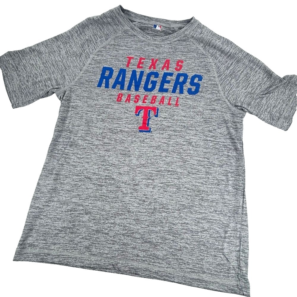 Texas Rangers Baseball Youth T Shirt Gray‎ Short Sleeve MLB Licensed M